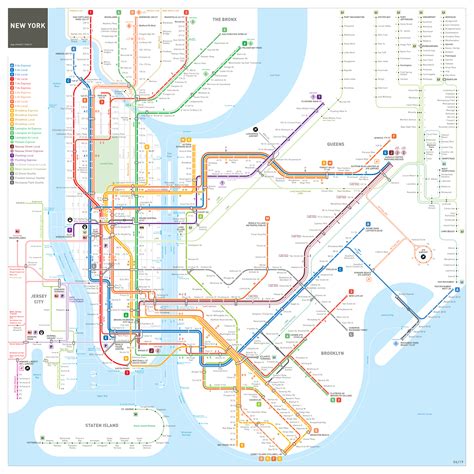 Subway Map of New York City Manhattan